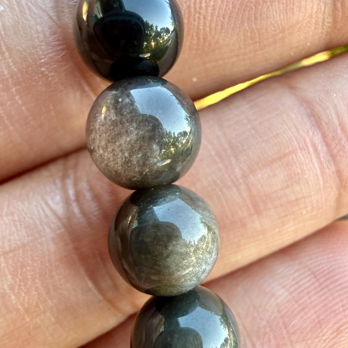 Silver Sheen Obsidian Bracelet — Grounding & Protection