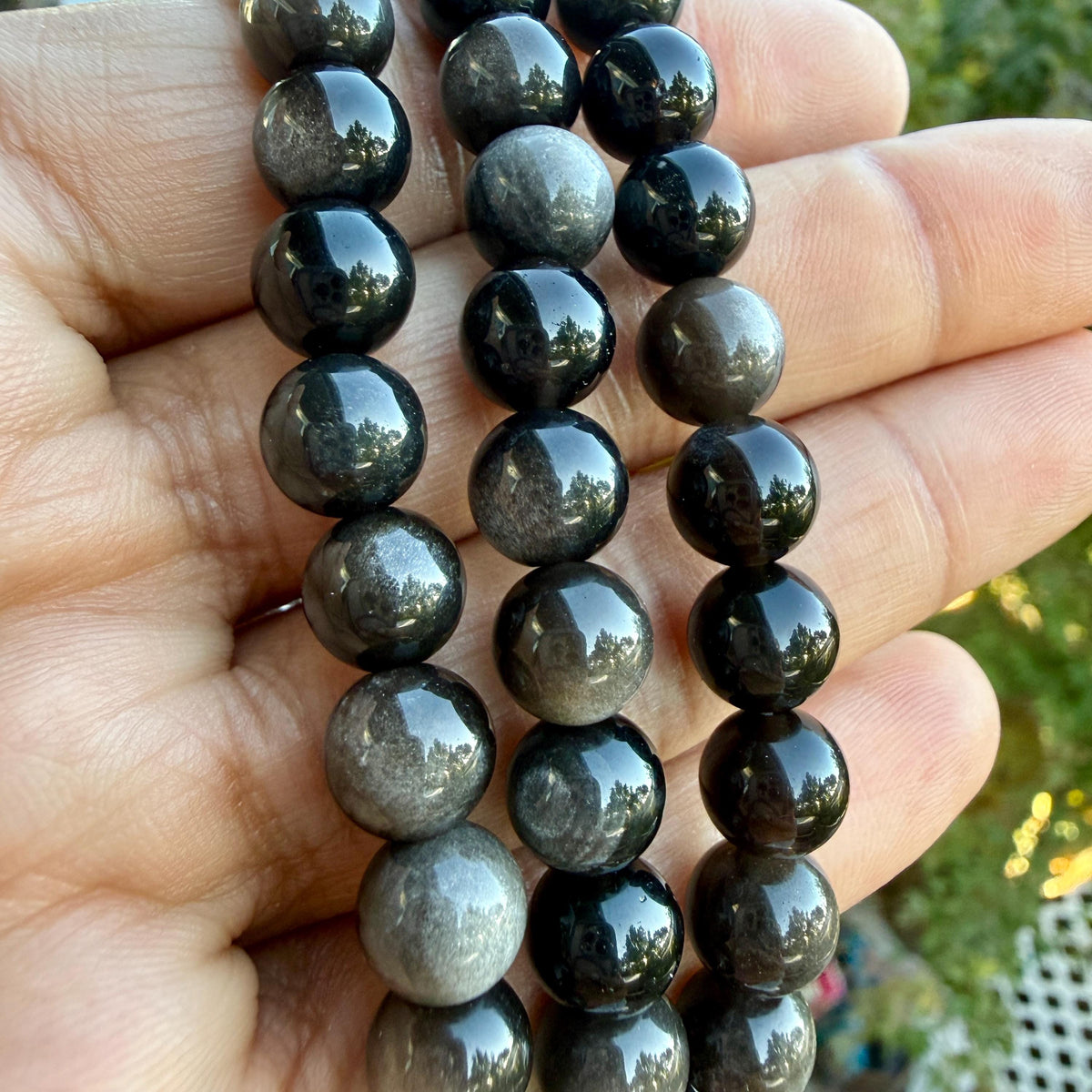 Silver Sheen Obsidian Bracelet — Grounding & Protection