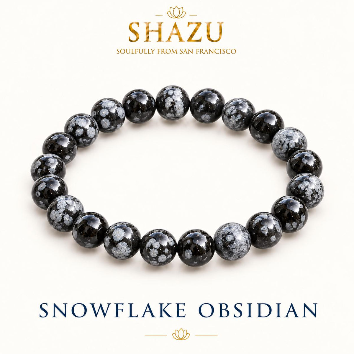 Snowflake Obsidian Bracelet — Calm & Grounding