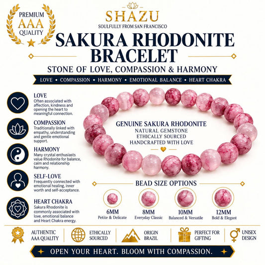 Sakura Rhodonite Bracelet — Love & Compassion