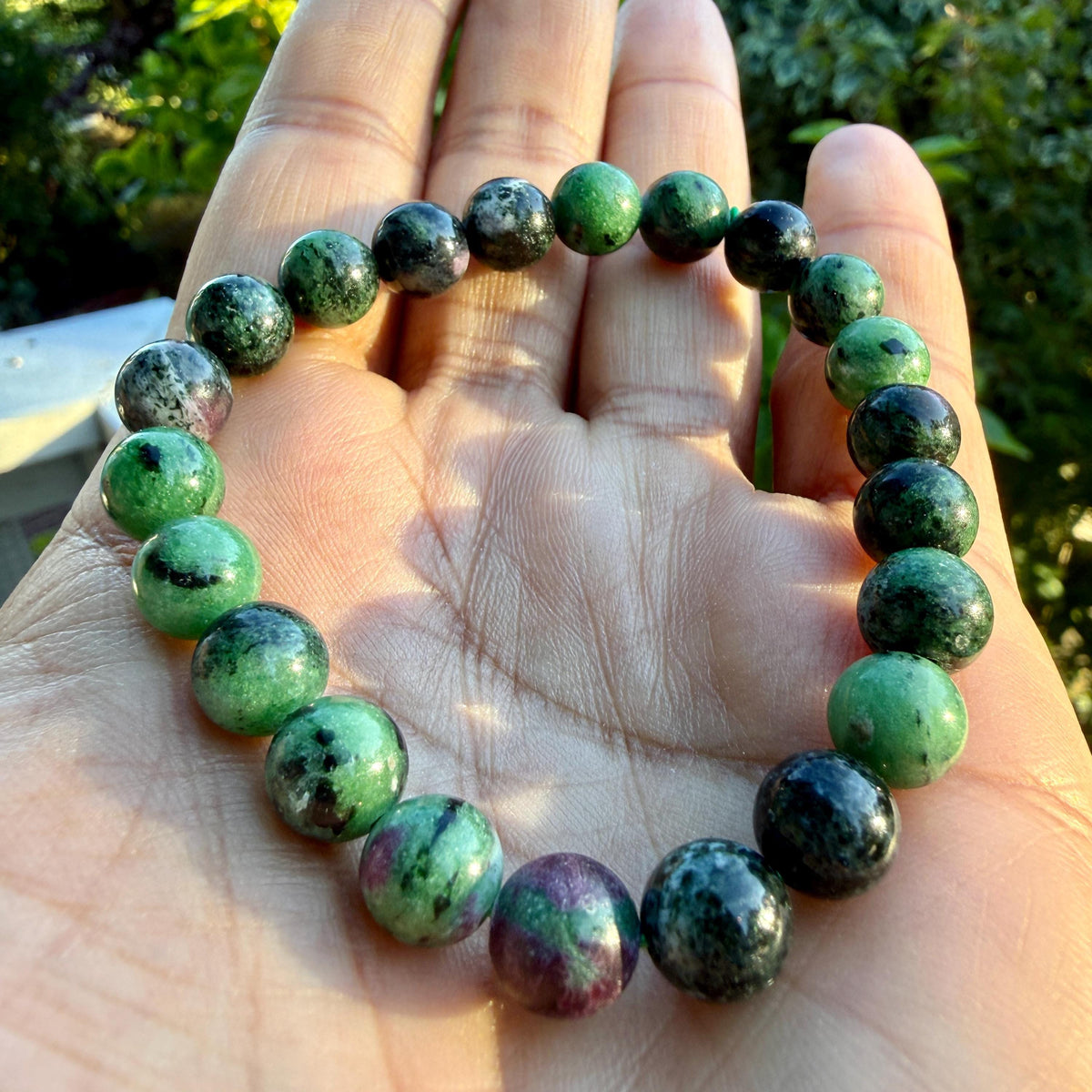 Ruby Zoisite Bracelet — Love & Courage