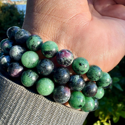 Ruby Zoisite Bracelet — Love & Courage