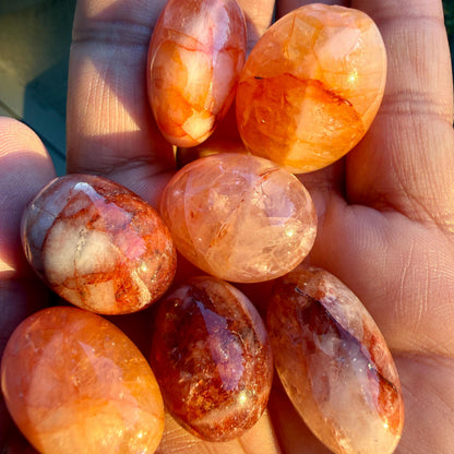 Fire Quartz Tumbled Stone — Warm Confidence