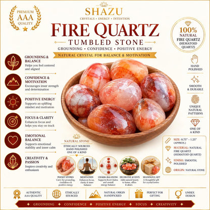 Fire Quartz Tumbled Stone — Warm Confidence