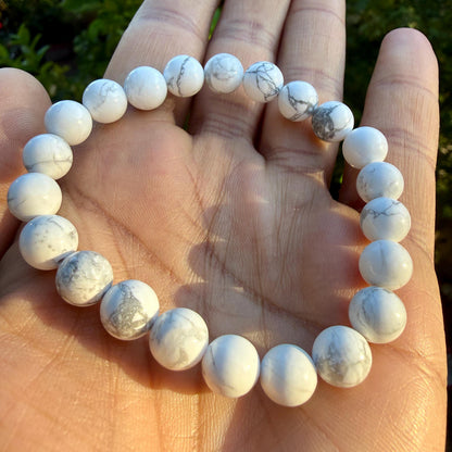 Howlite Round Bead Bracelet — Calm & Patience