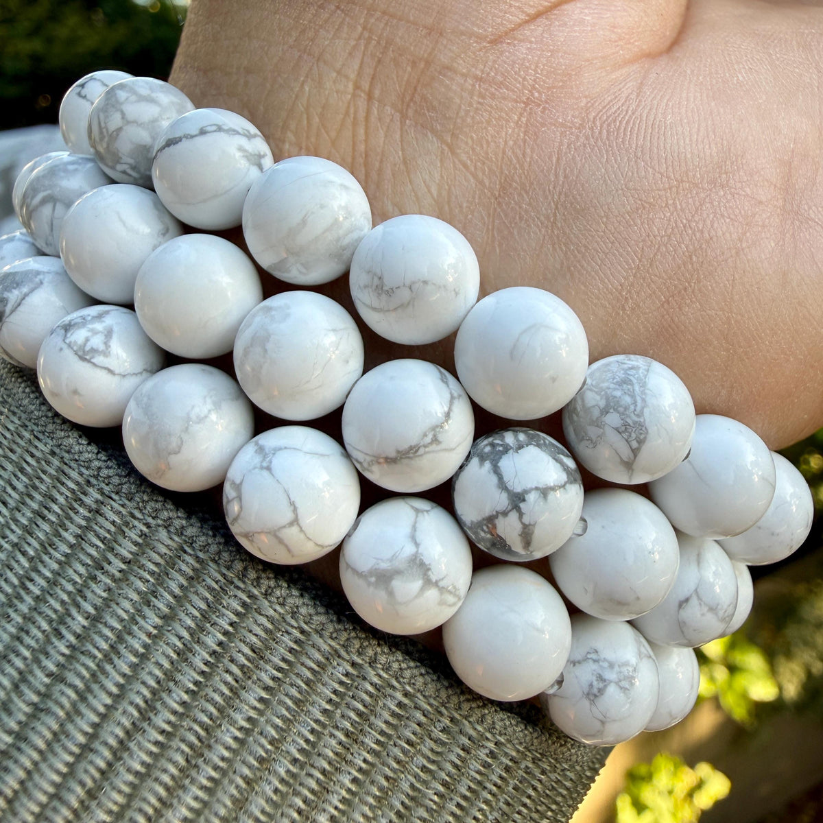 Howlite Round Bead Bracelet — Calm & Patience