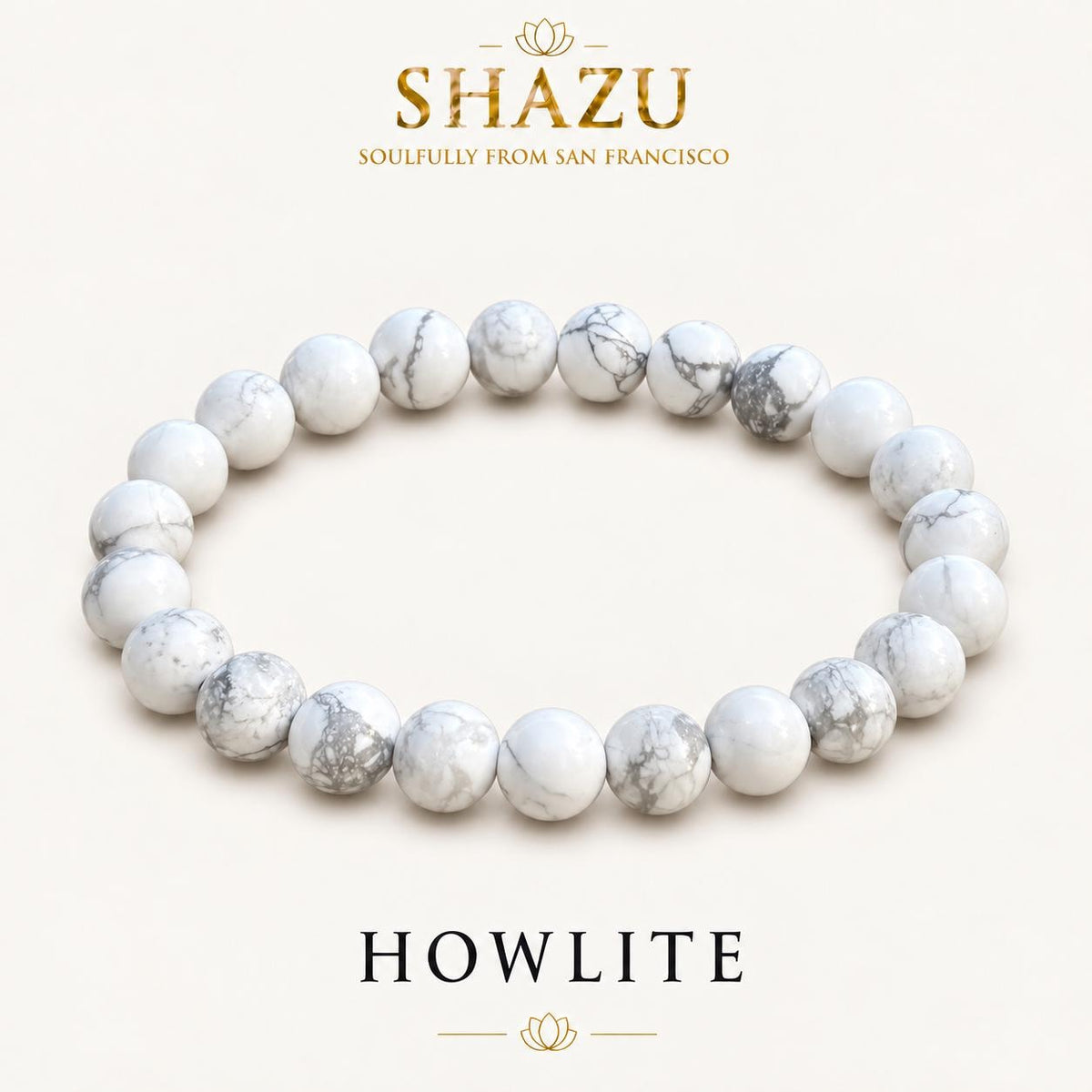Howlite Round Bead Bracelet — Calm & Patience