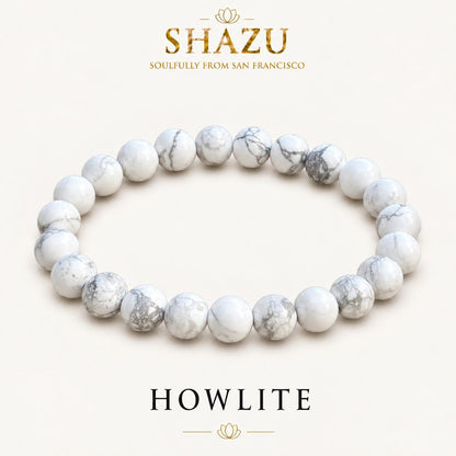 Howlite Round Bead Bracelet — Calm & Patience