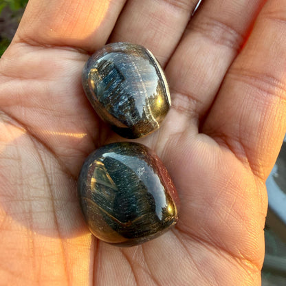 Blue Tiger Eye Tumbled Stone — Calm & Focus