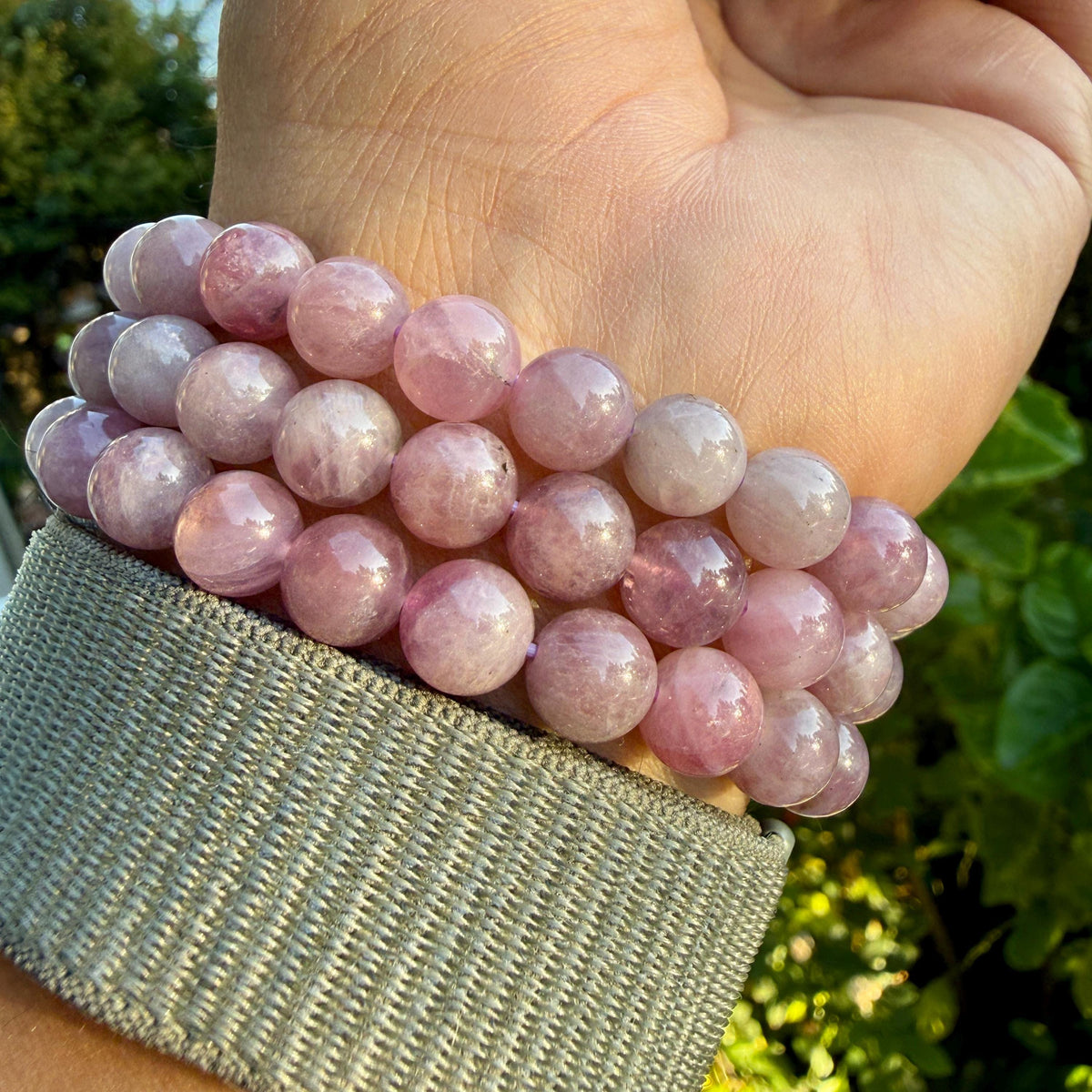 AAA Madagascar Rose Quartz Bracelet – Natural Mauve Rose Quartz Gemstone Jewelry | Lavender Rose Quartz Bracelet