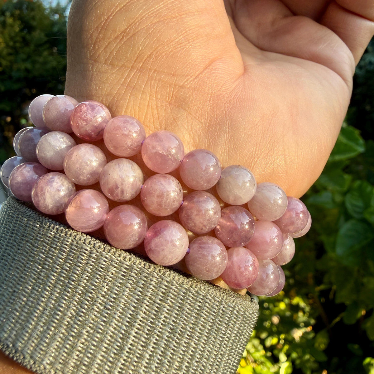 AAA Madagascar Rose Quartz Bracelet – Natural Mauve Rose Quartz Gemstone Jewelry | Lavender Rose Quartz Bracelet