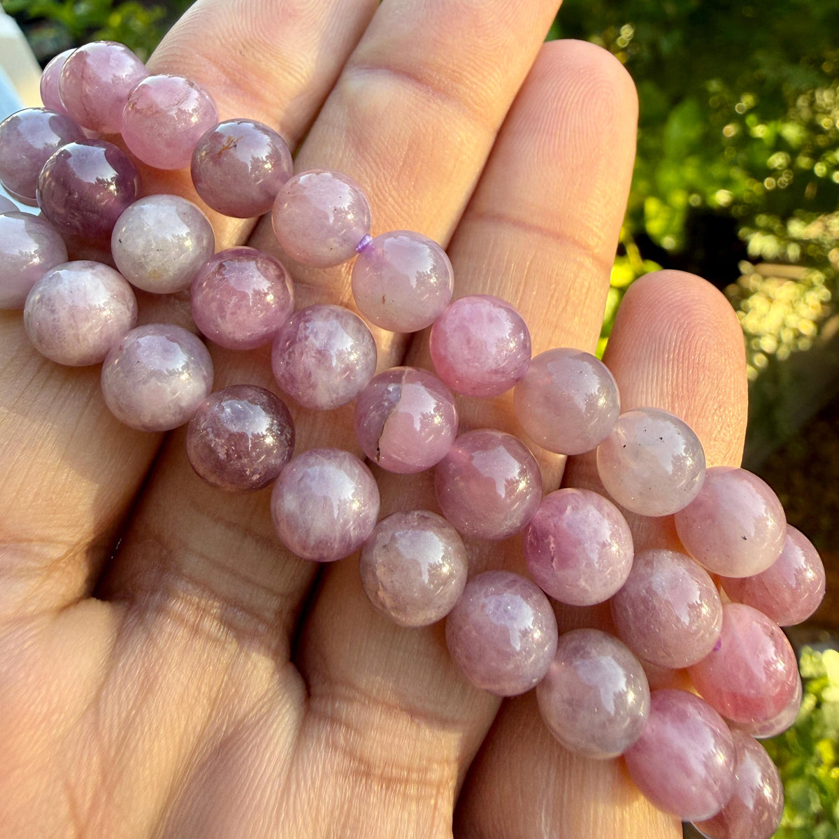 AAA Madagascar Rose Quartz Bracelet – Natural Mauve Rose Quartz Gemstone Jewelry | Lavender Rose Quartz Bracelet