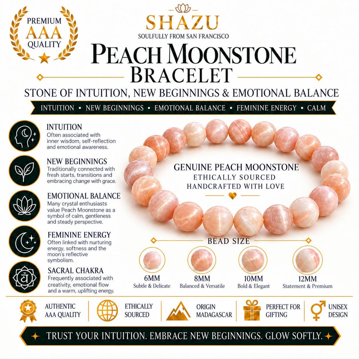 Peach Moonstone Bracelet — Quiet Intuition
