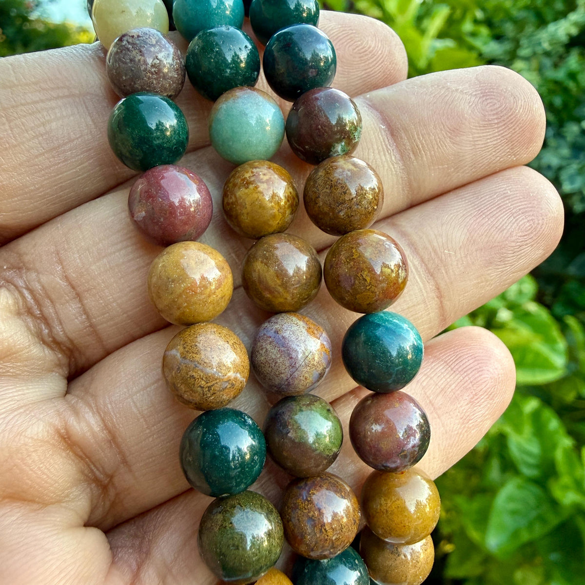 AAA Ocean Jasper Bracelet – Natural Orbicular Jasper Gemstone Bracelet | Ocean Jasper Crystal Bead Jewelry