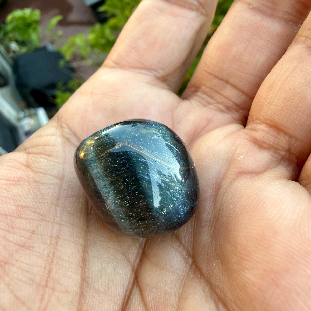 Blue Tiger Eye Tumbled Stone — Calm & Focus