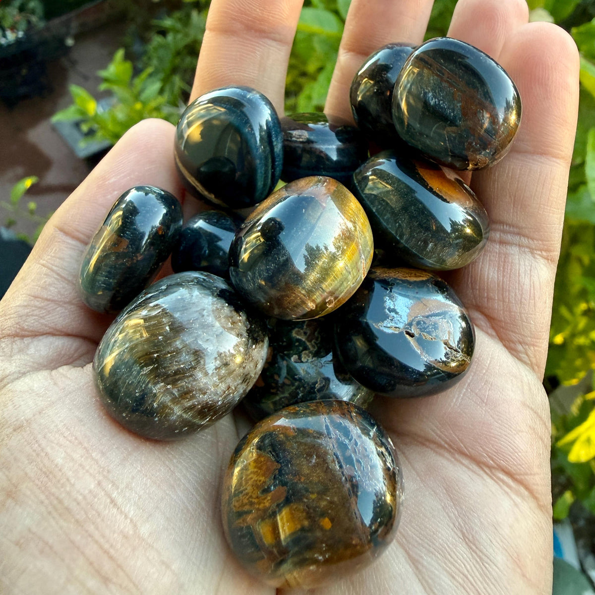 Blue Tiger Eye Tumbled Stone — Calm & Focus