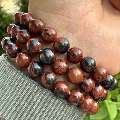 Mahogany Obsidian Bracelet — Grounding & Calm