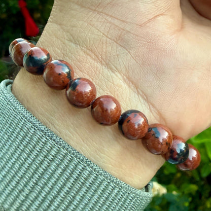 Mahogany Obsidian Bracelet — Grounding & Calm