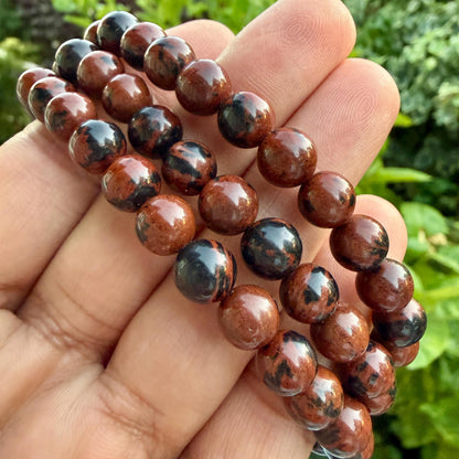 Mahogany Obsidian Bracelet — Grounding & Calm