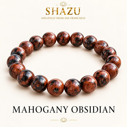 Mahogany Obsidian Bracelet — Grounding & Calm