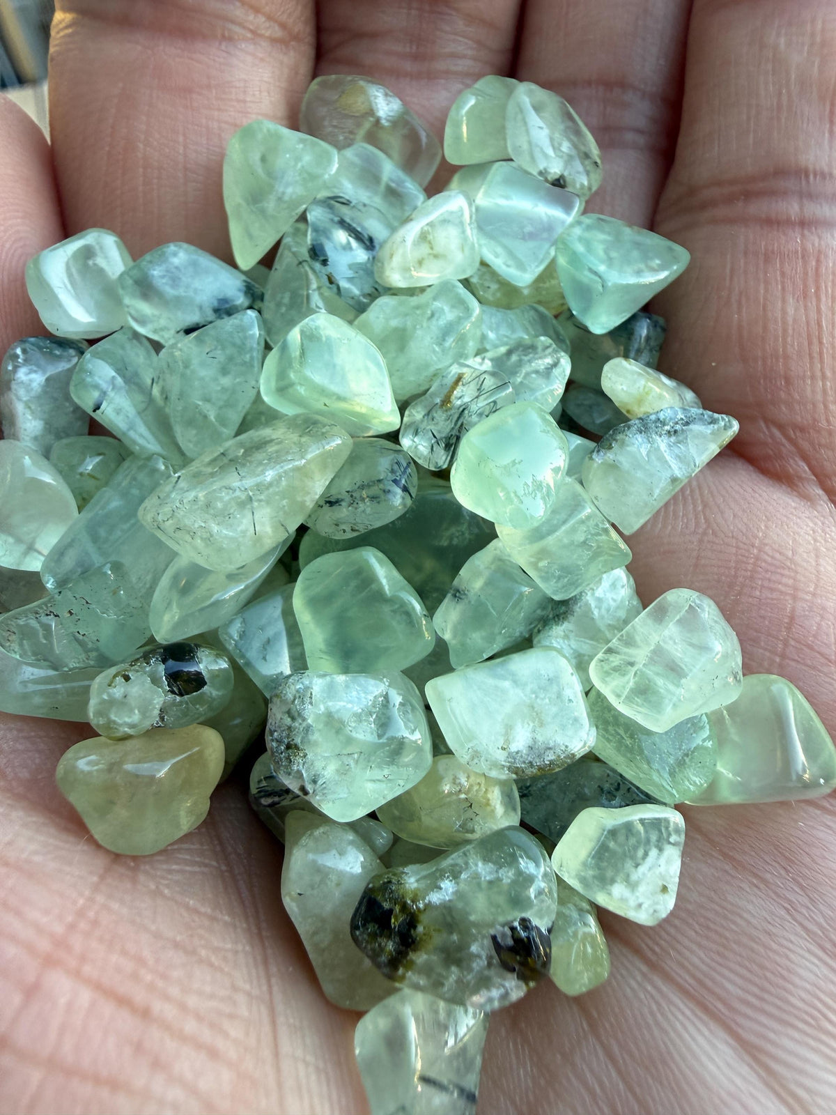 Prehnite Chips – Prehnite Crystal Chips | Chipped Prehnite | Natural Green Prehnite Stone Chips | Raw Prehnite Chips | Rough Prehnite Chips