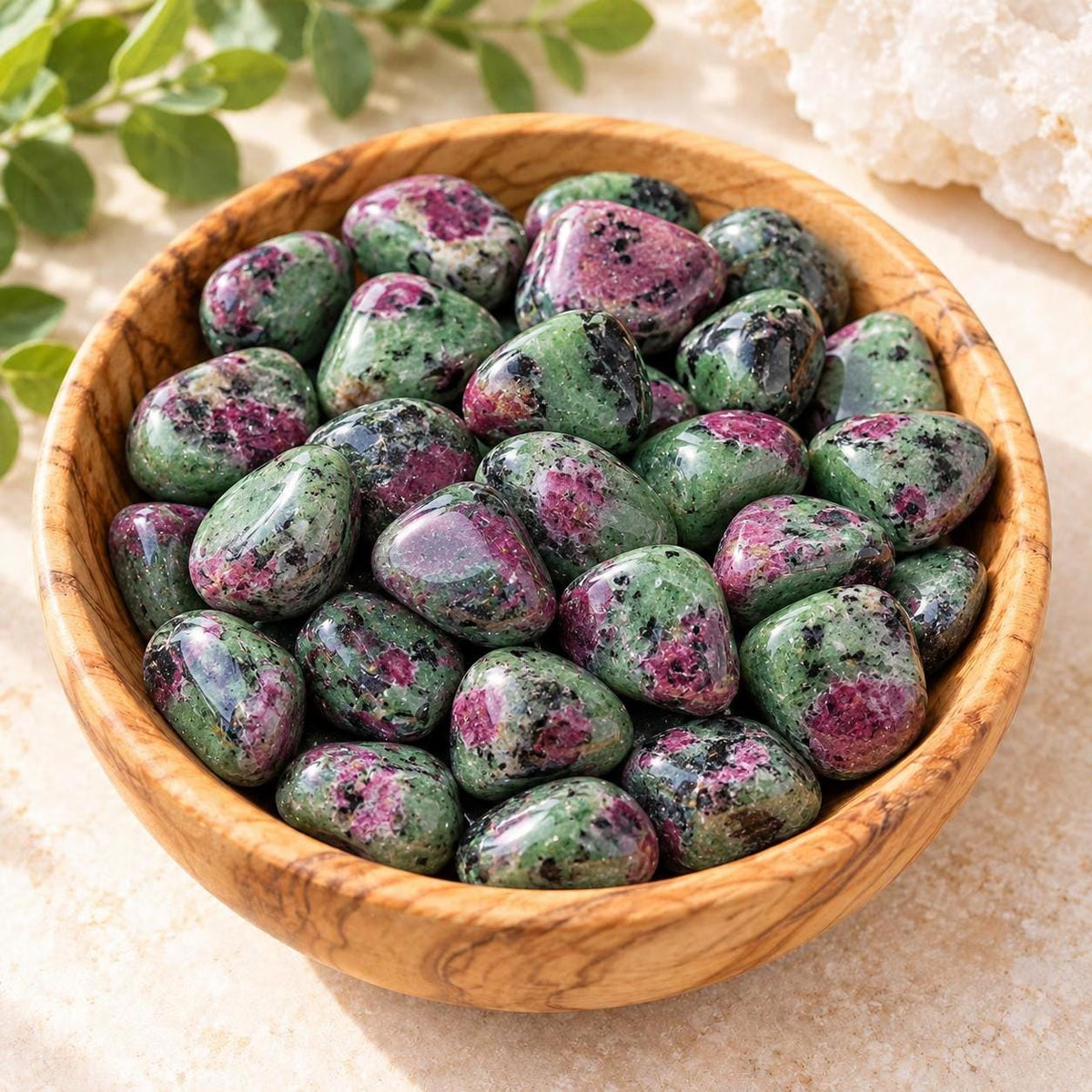 Ruby Zoisite Tumbled Stone — Balance & Harmony