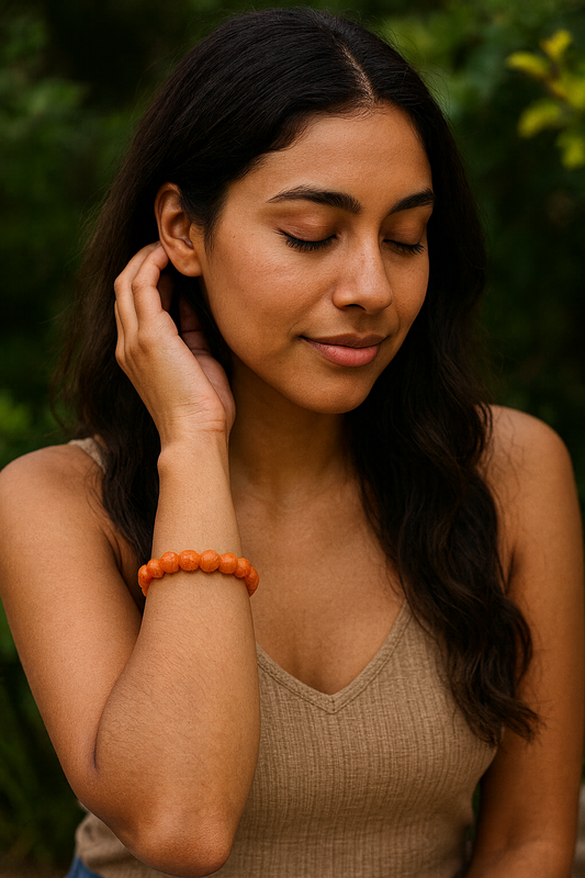 Orange Calcite Stone Bracelet – Energy & Creativity Boost
