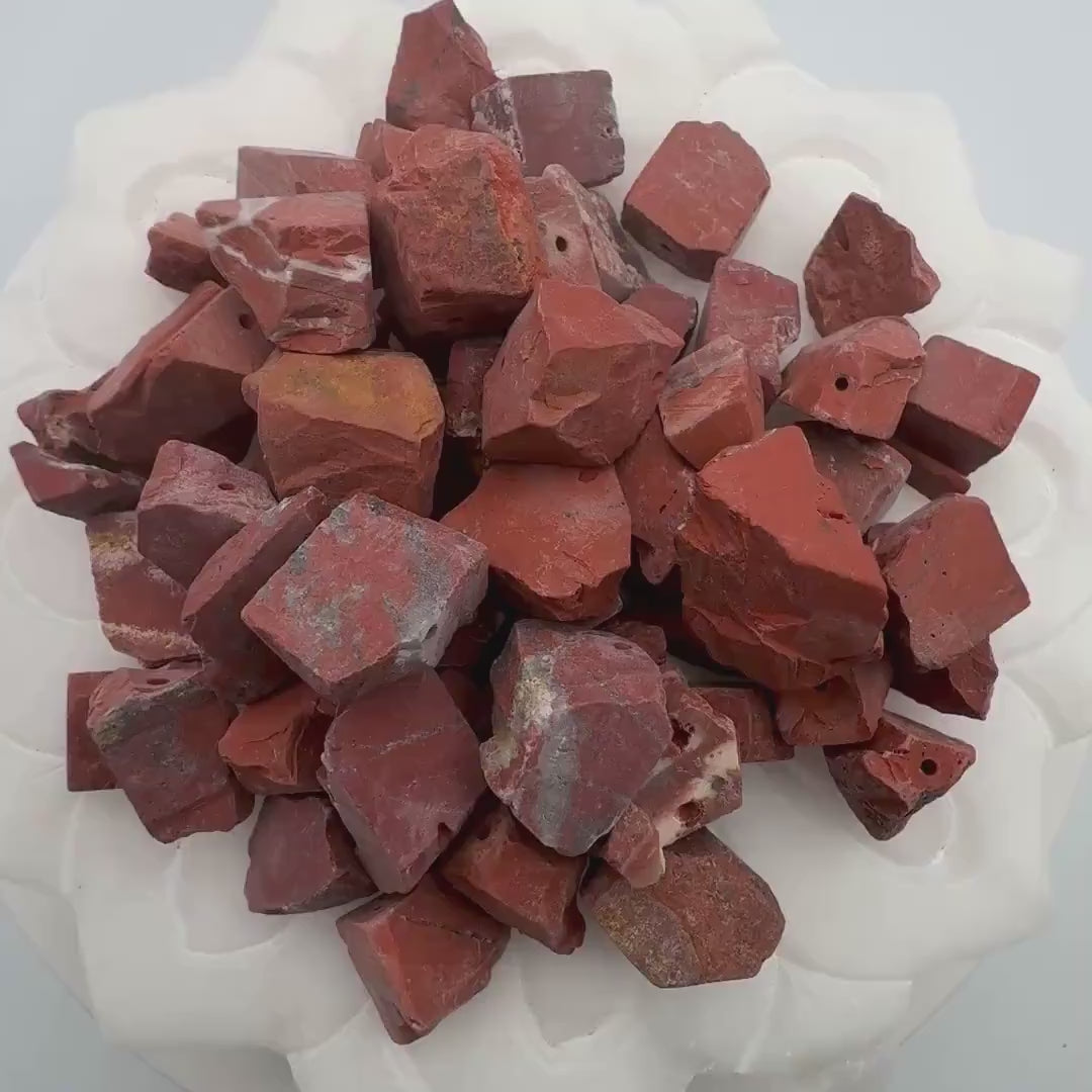 Red Stone Nugget Beads — Jasper, Agate & Carnelian