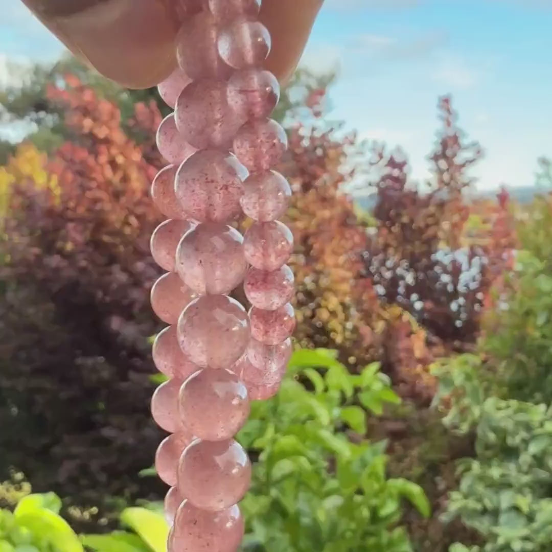 Pink Strawberry Quartz Bracelet — Love & Compassion