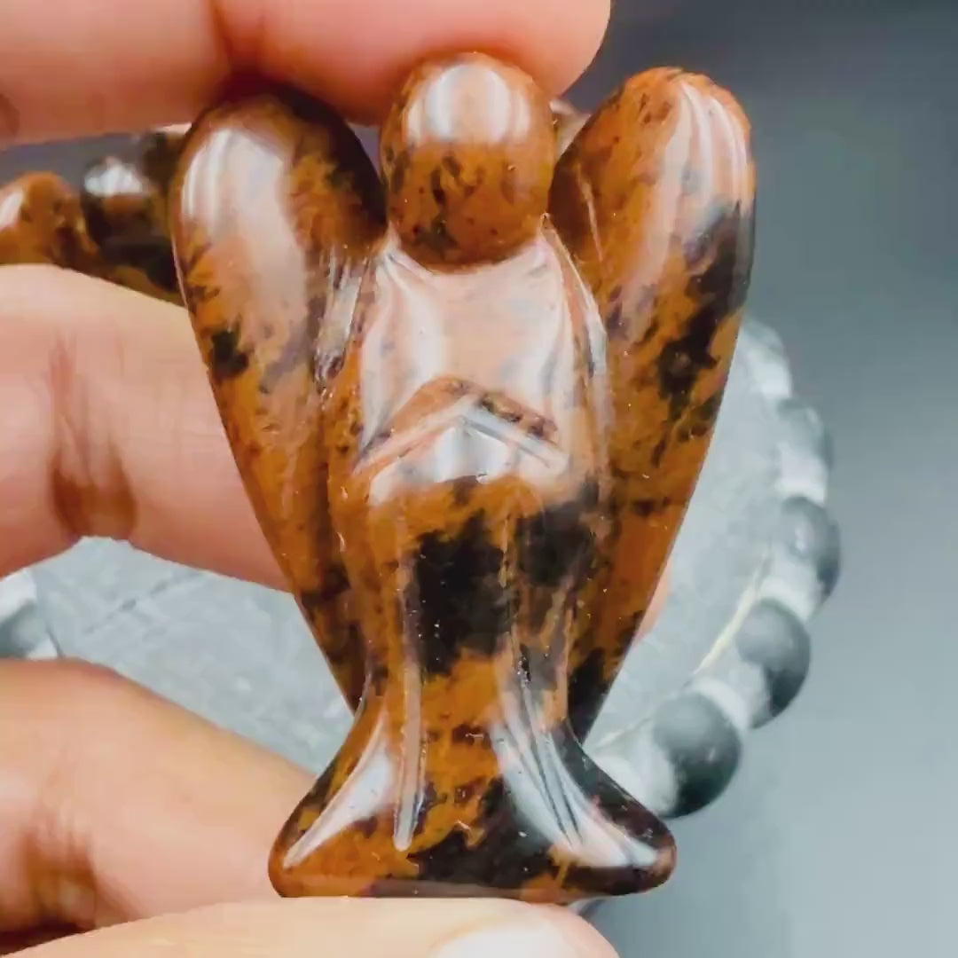 Mahogany Obsidian Angel — Grounding & Strength