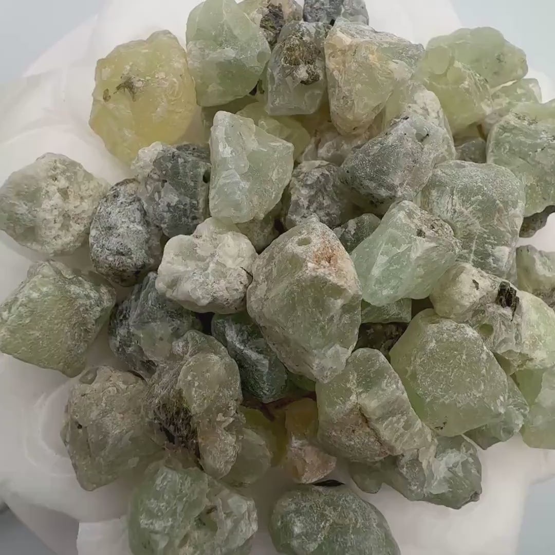 Prehnite Nugget Beads — Raw, for Jewelry Making