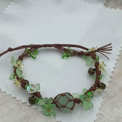 Green Aventurine Flower Cluster Bracelet — Luck & Abundance