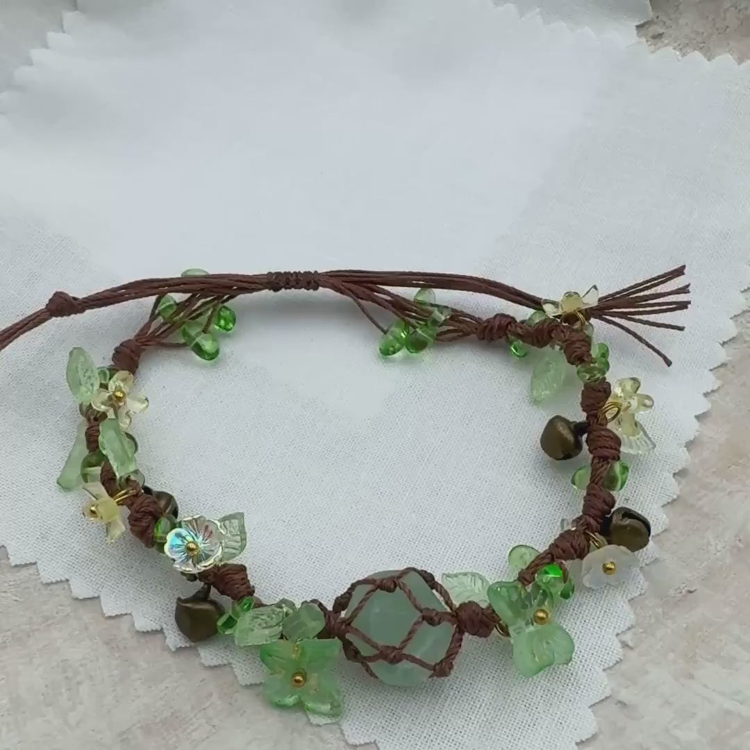 Green Aventurine Flower Cluster Bracelet — Luck & Abundance