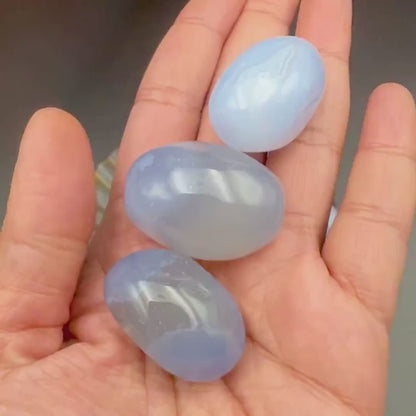 Chalcedony Tumbled Stone — Calm & Clear Voice