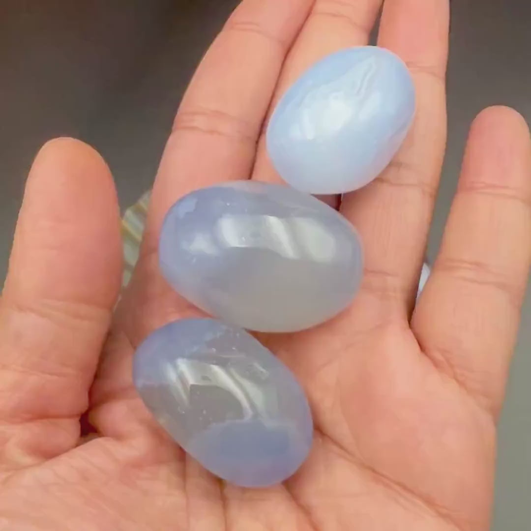 Chalcedony Tumbled Stone — Calm & Clear Voice