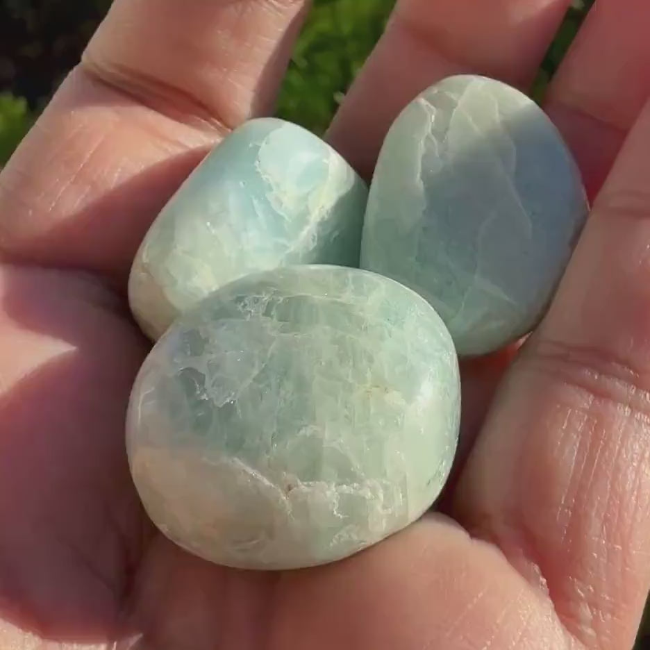 Aquamarine Tumbled Stone — Calm & Clear Voice