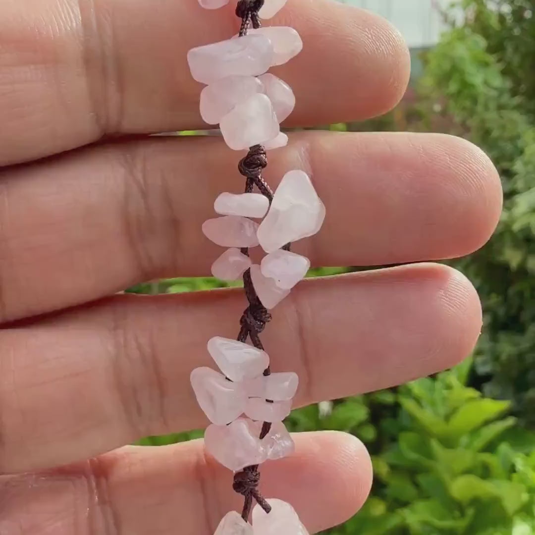 Rose Quartz Flower Cluster Bracelet — Love & Compassion