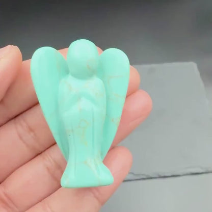Dyed Howlite Angel — Calm and Clear Speech (2 inch)