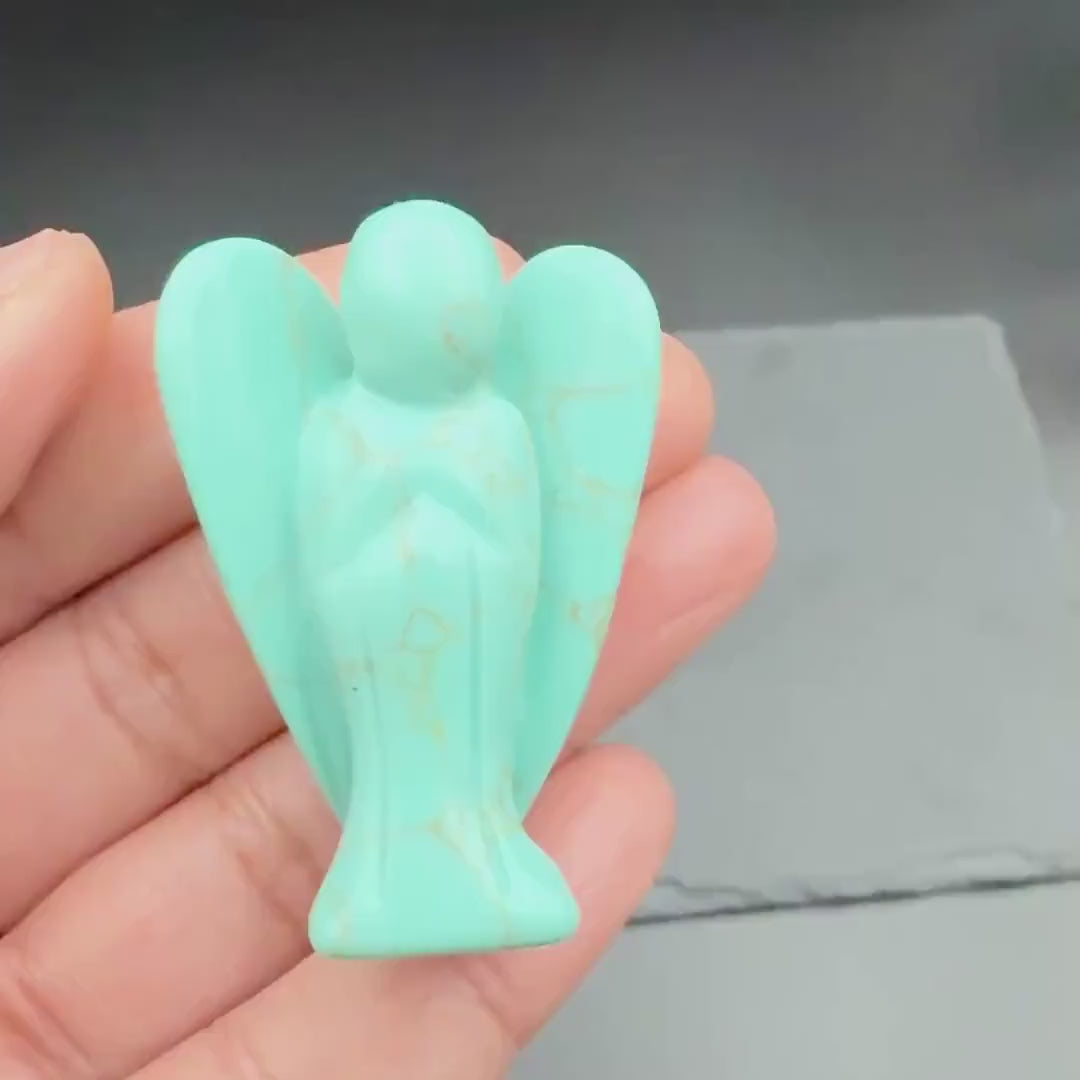 Dyed Howlite Angel — Calm and Clear Speech (2 inch)