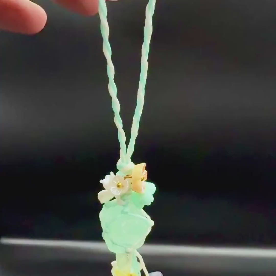 Green Fluorite Bag Charm — Focus & Clarity