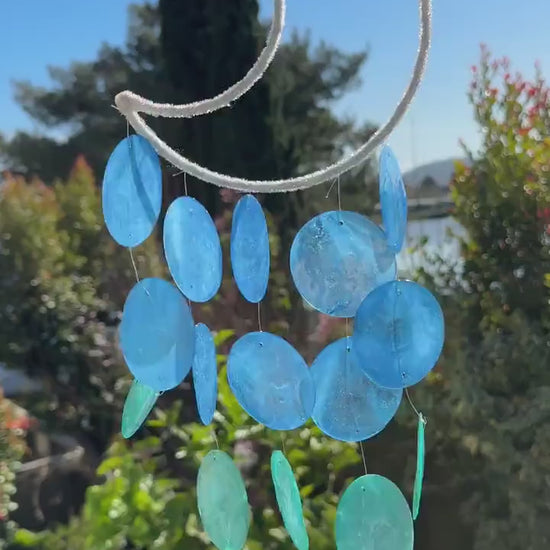 Crescent Moon Shell Wind Chime — Porch & Garden