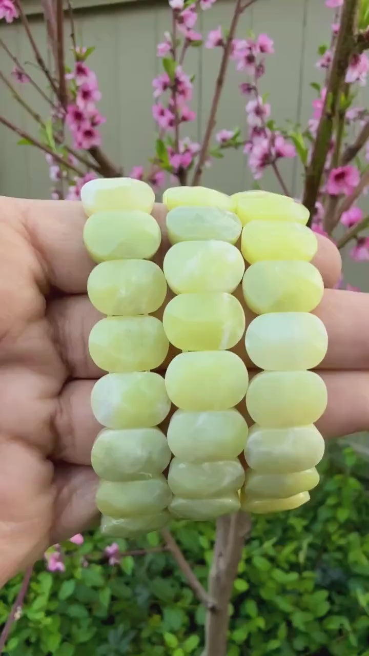 Yellow Jade Oval Faceted Bracelet — Harmony & Balance