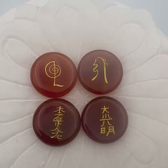 Carnelian Engraved Stone Set — Confidence & Creativity