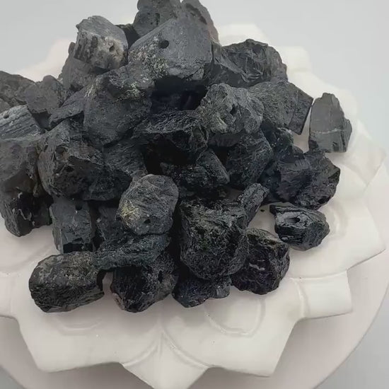 Black Tourmaline Nugget Beads — Raw, for Jewelry Making