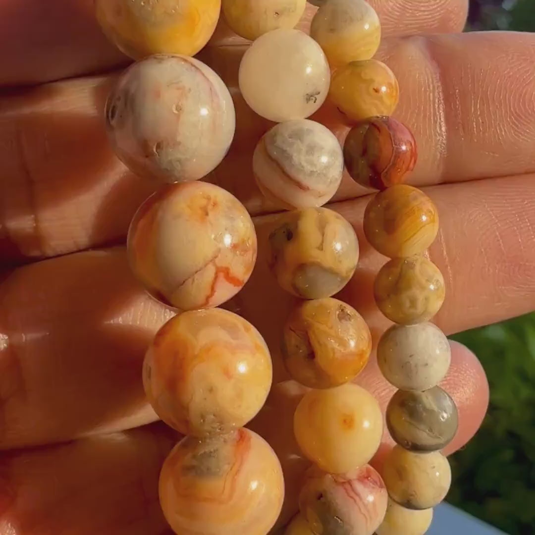 Crazy Lace Agate Bracelet — Grounding & Calm