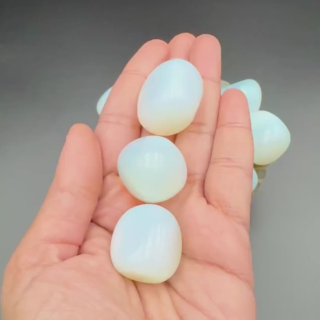 Opalite Tumbled Stone — Calm and Clear Speech (man-made glass)