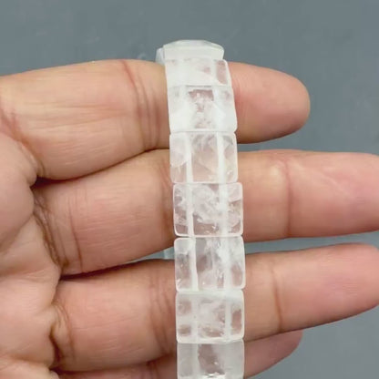 Clear Quartz Bracelet, Faceted Rectangle — Clarity & Light