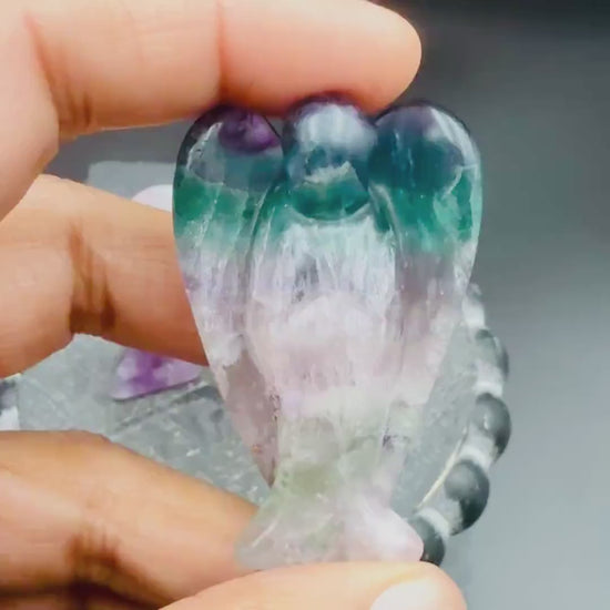 Purple & Green Fluorite Angel — Focus & Clarity