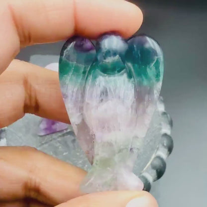 Purple & Green Fluorite Angel — Focus & Clarity
