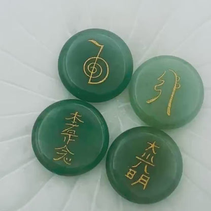Green Jade Reiki Stone Set — Harmony & Balance